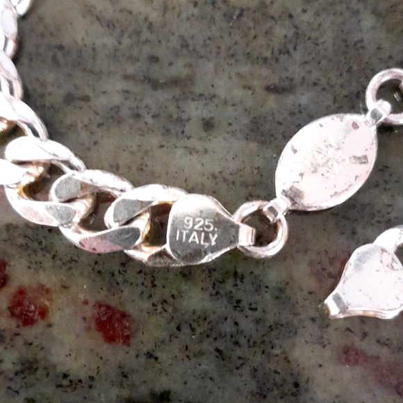 Sterling Silver Link Bracelet, Italy - Picture 2 of 5